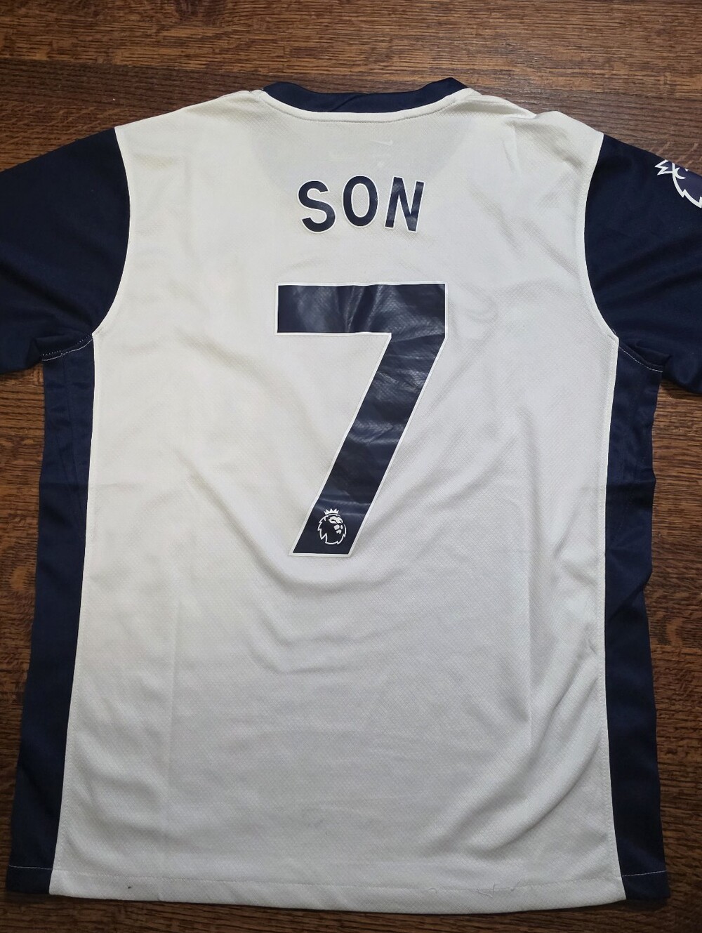 Men's White & Navy Football Jersey - #7 Son